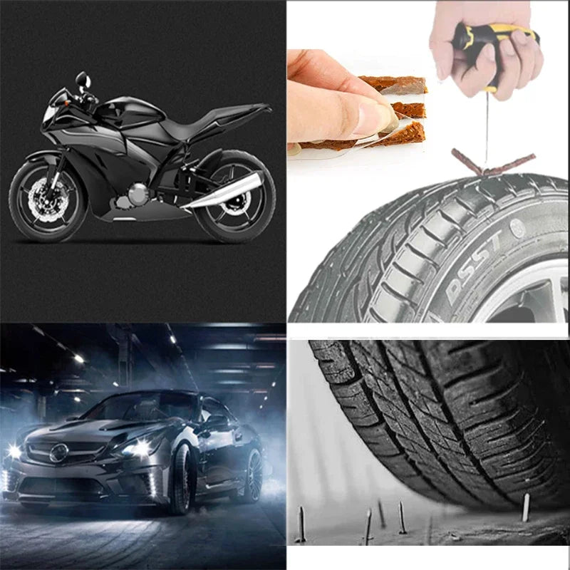 Tubeless Tire Repair Kit – Car, Motorcycle & Bike Puncture Fix Tire Repair Kit QXL
