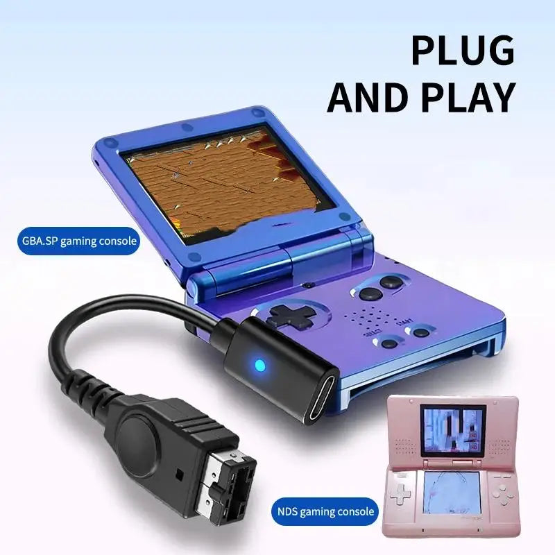 USB-C LED Charging Cable for GameBoy Advance SP & DS | Fast Charge Game Console Cable QXL