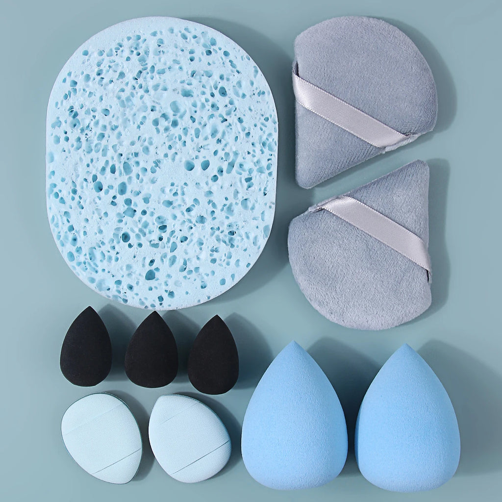 KOSSHOW 12-Pc Makeup Sponge & Powder Puff Set | Multi-Size Makeup Sponge Set QXL