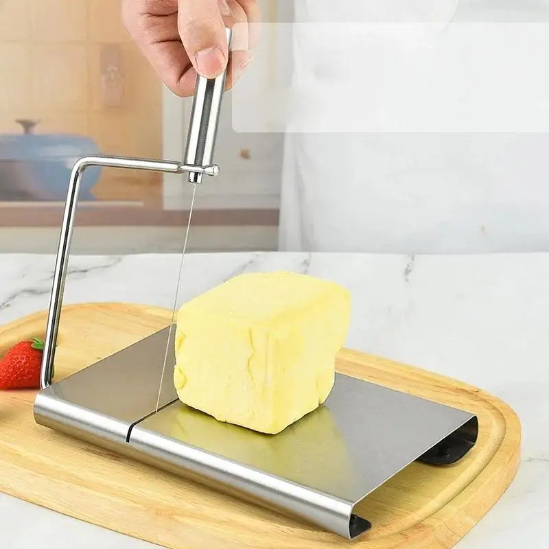 Stainless Steel Cheese Slicer Board with Wire | Kitchen Tool Cheese Slicer Board QXL