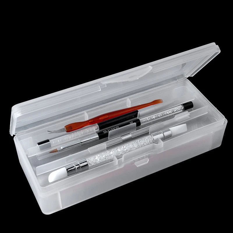 Double-Layer Nail Art Storage Box | Transparent Organizer Nail Art Organizer QXL