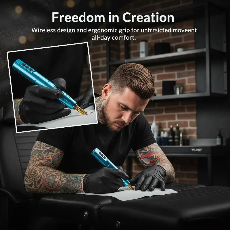Wireless Rechargeable Tattoo Pen | Adjustable Speed Grip Wireless Tattoo Pen QXL