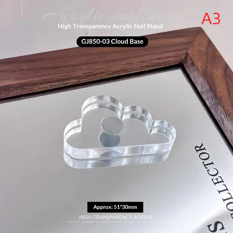 Magnetic Acrylic Nail Practice Base | Clear Thickened Holder Nail Practice Stand QXL A3