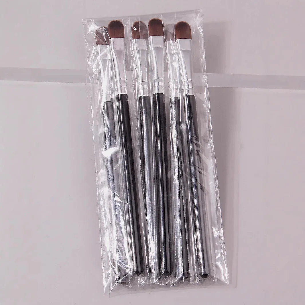 30-Pack Eyeshadow & Smudge Brush Set | Nylon Makeup Brushes Eyeshadow Brush Set QXL Blacksilverbrown6pcs