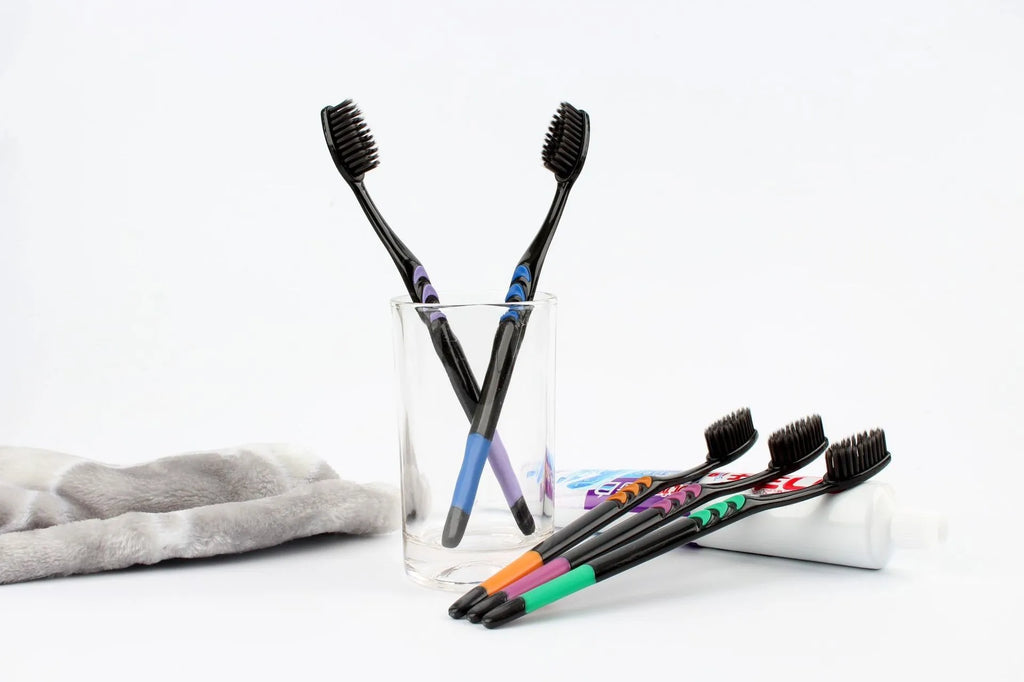 Bamboo Charcoal Soft-Bristle Toothbrush | Eco-Friendly Adult Bamboo Toothbrush QXL