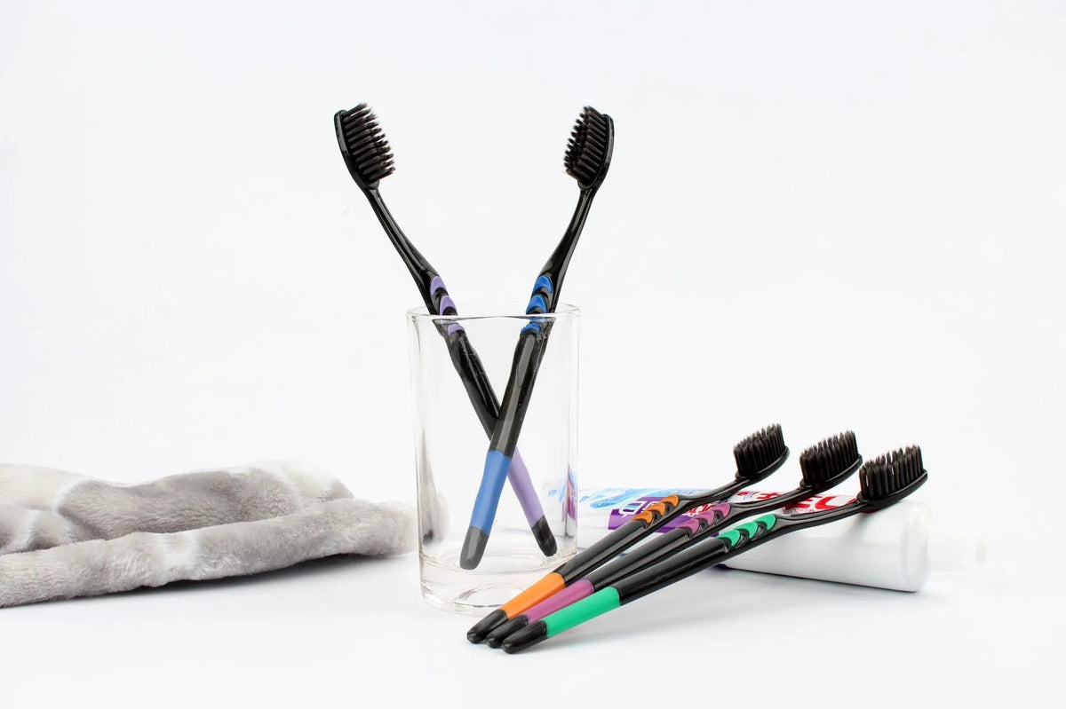 Bamboo Charcoal Soft-Bristle Toothbrush | Eco-Friendly Adult Bamboo Toothbrush QXL
