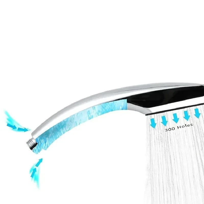 High Pressure Square Handheld Shower Head | 300 Holes Water Saving Handheld Shower Head QXL