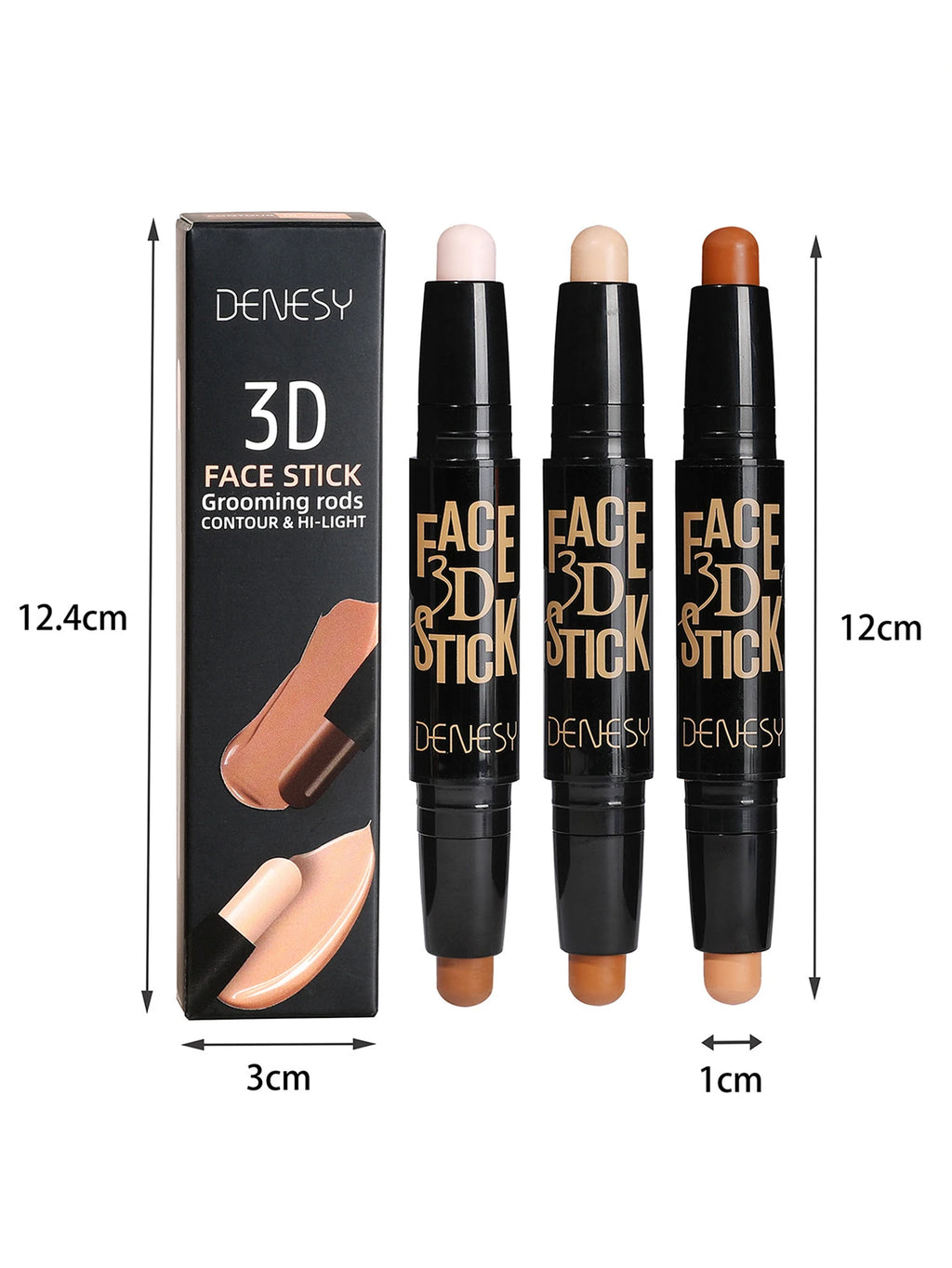 MAXFINE Dual-Ended Matte Contour Stick & Highlighter Pen Contour Highlight Stick QXL