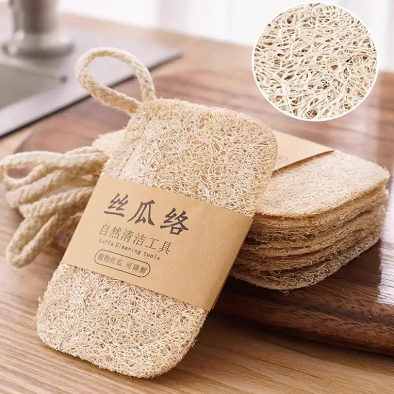 Natural Luffa Dish Scrub Pads 6/12 Pack | Eco Kitchen Scrubber Kitchen Scrub Pad QXL