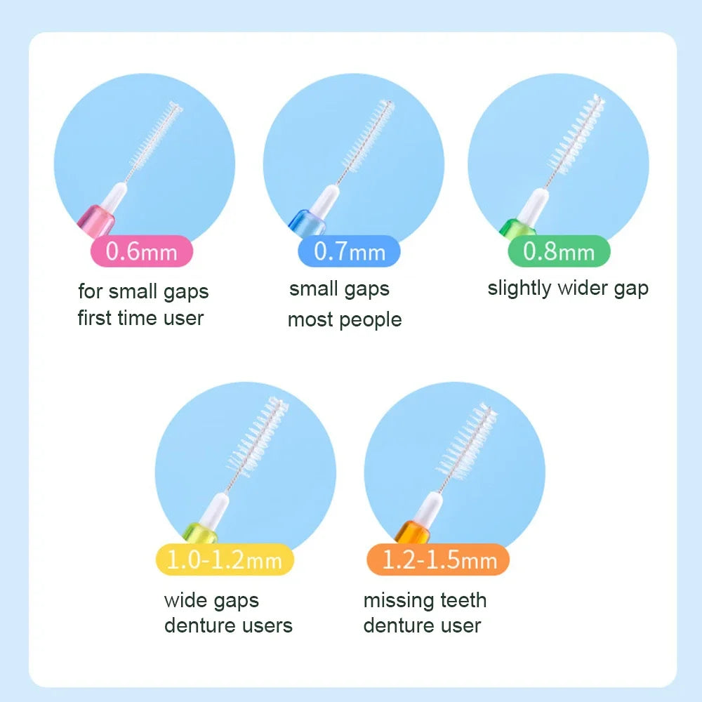 30-Pack Interdental Brushes | 5 Sizes for Braces & Implants Interdental Brush Set QXL