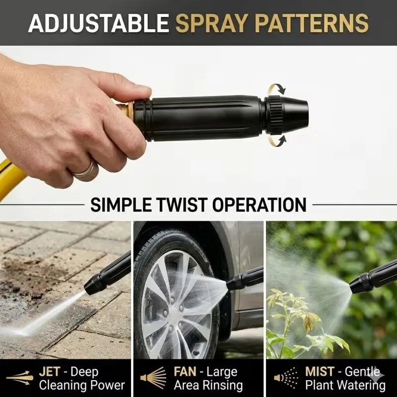 3-Piece High-Pressure Garden Water Gun Set | Copper Nozzle Garden Hose Nozzle Set QXL