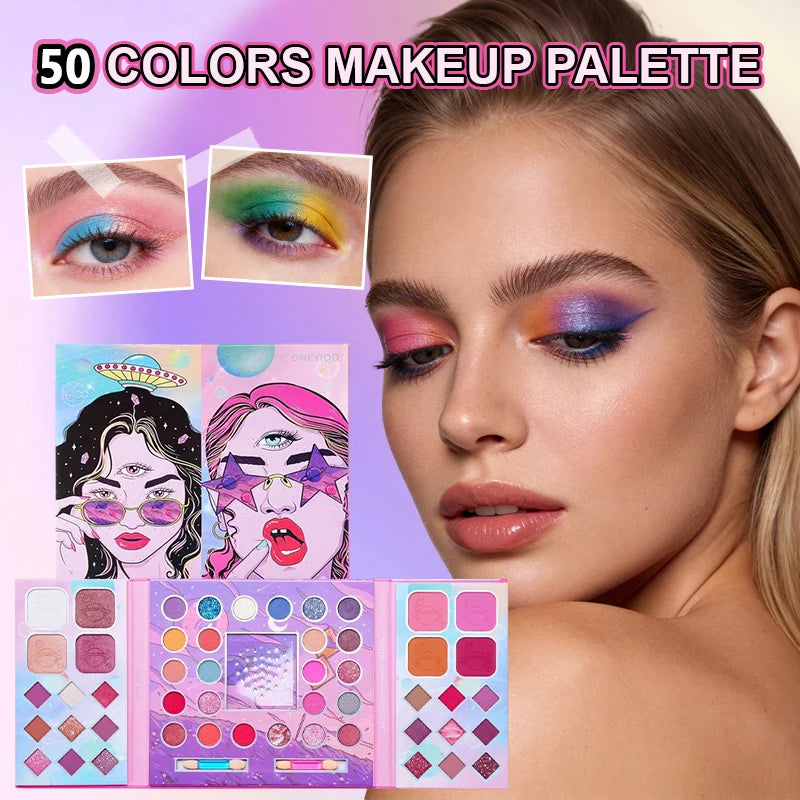 Cartoon Glitter & Matte Eyeshadow Palette | 8+ Shades Diamond Kit Eyeshadow Palette QXL