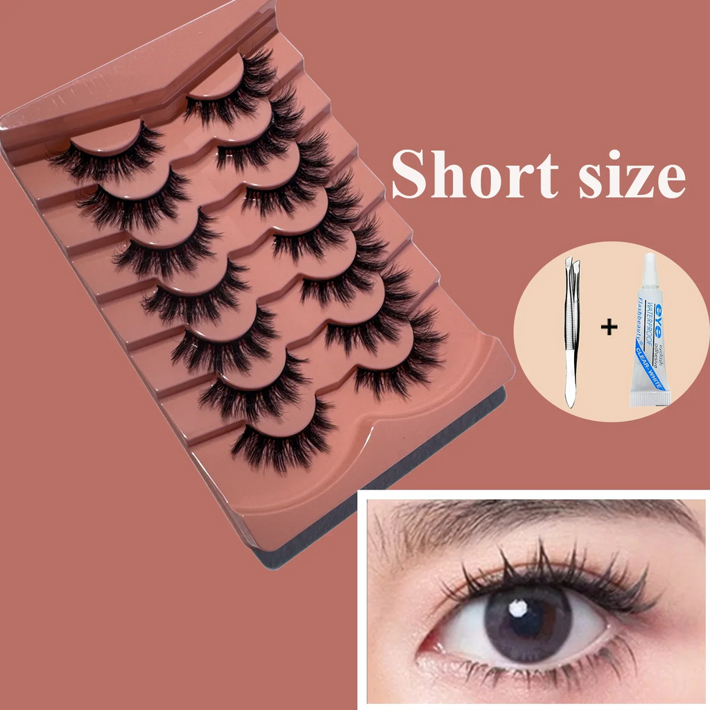 3D Cluster Korean Transparent Stem Lash Kit | Glue & Tweezer False Lash Kit QXL combo slim 1