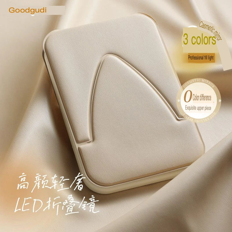 LED Lighted Makeup Mirror | Portable Folding Desktop Vanity LED Vanity Mirror QXL