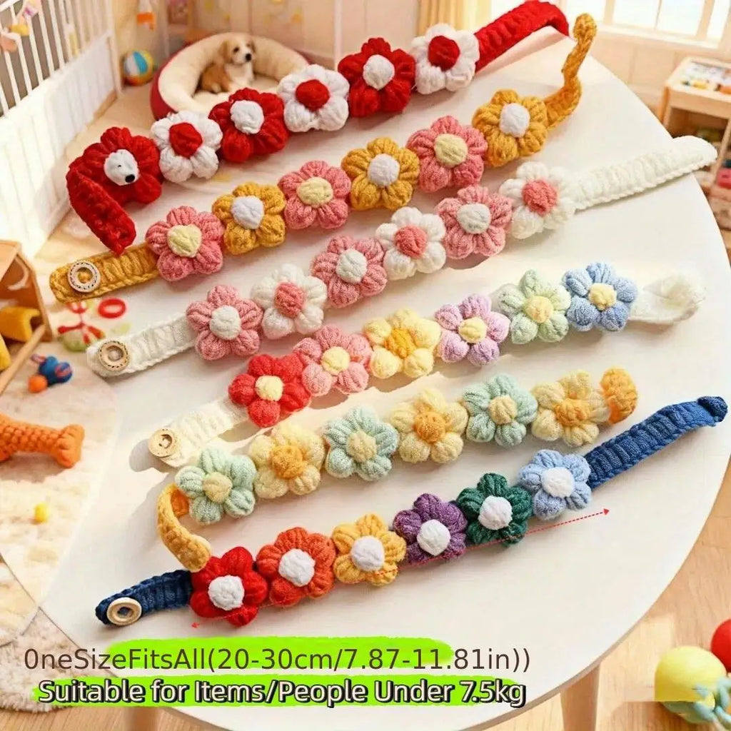 Handmade 3D Yarn Flower Pet Collar – Cats & Small Dogs Pet Collar QXL