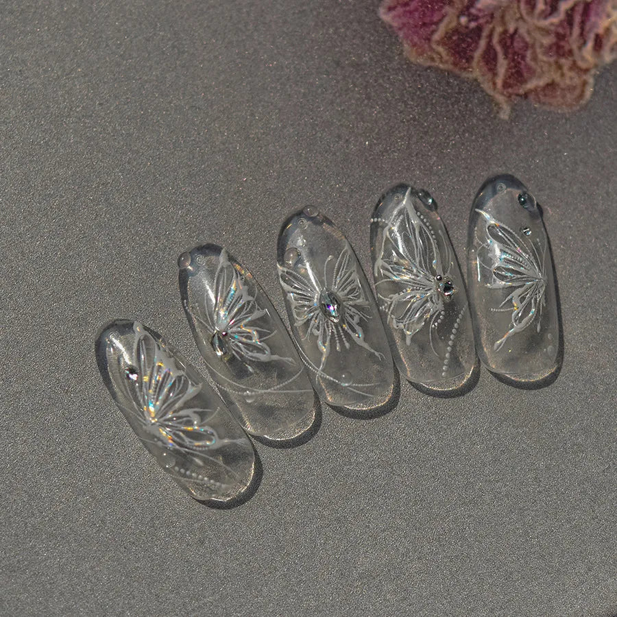 5D Kawaii Butterfly Nail Art Stickers | Glitter Decals Nail Art Stickers QXL