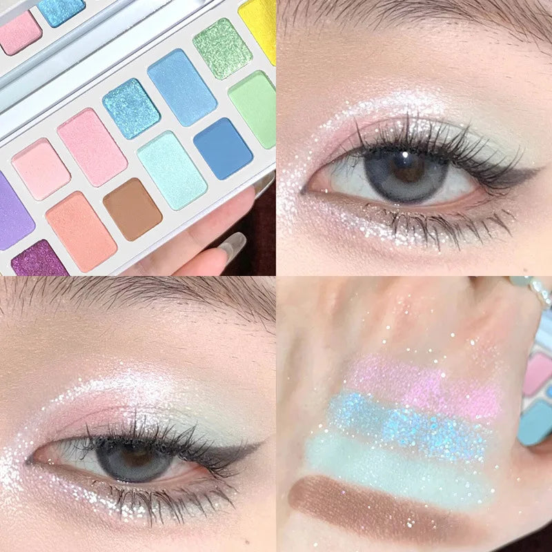 16-Color Matte Shimmer Eyeshadow Palette | Nude & Glitter Eyeshadow Palette QXL