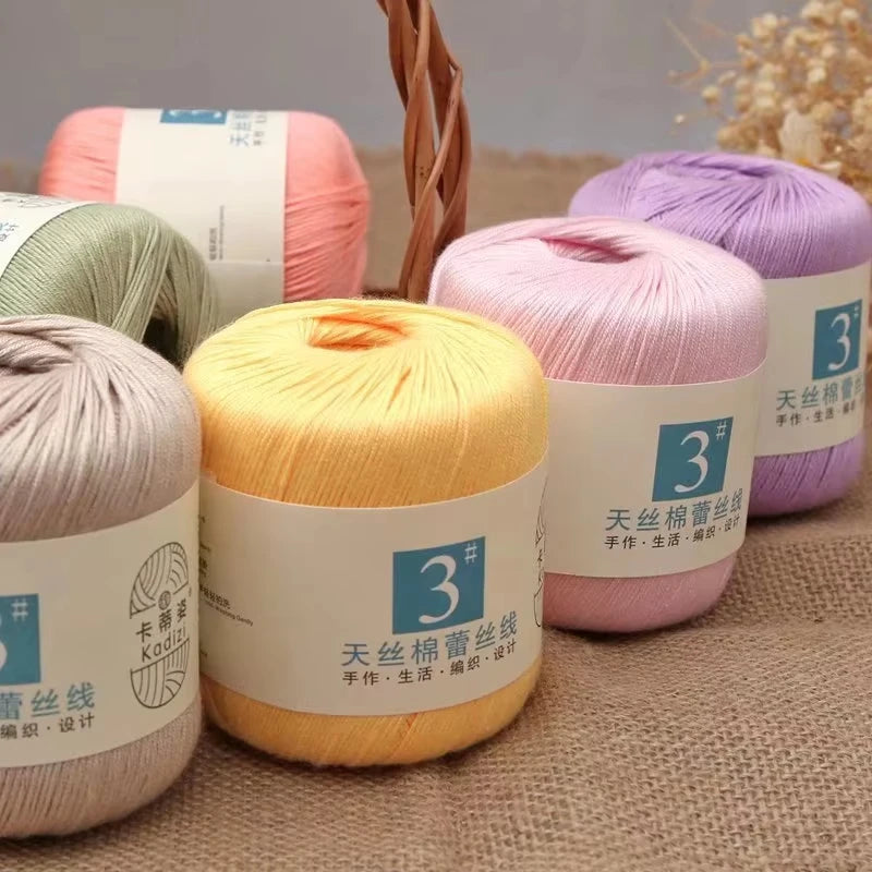 100% Cotton Tencel Lace Thread | Crochet, Knitting & Embroidery Crochet Knitting Yarn QXL
