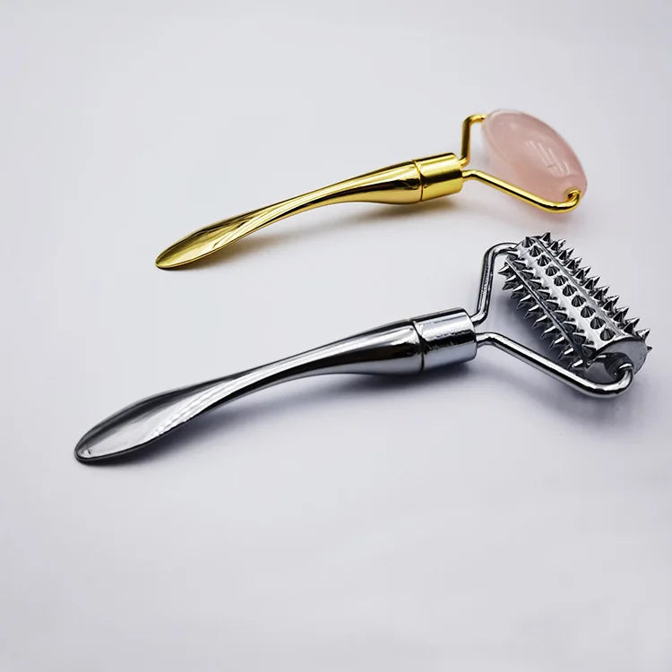 Metal Face Roller & Eye Massage Tool | Stainless Steel Face Massage Roller QXL