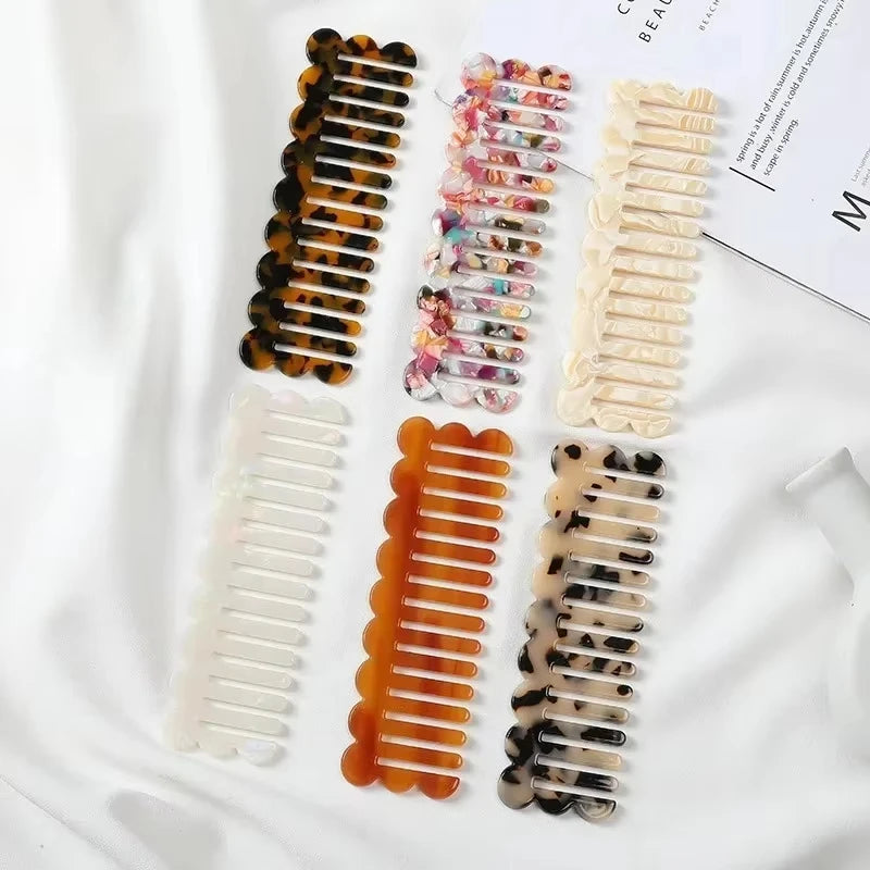 Anti-Static Wide Tooth Acetate Hair Comb | Salon & Travel Wide Tooth Hair Comb QXL Random 1Pc