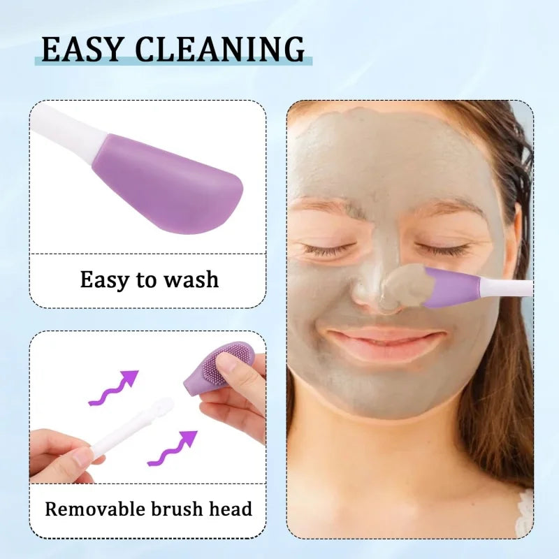6-Piece Silicone Face Scrubber & Mask Applicator Set Silicone Face Scrubber QXL
