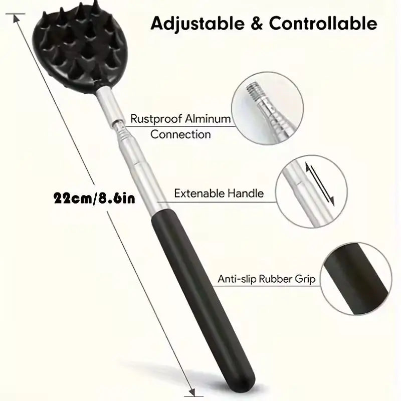 Extendable Cactus Back Scratcher | Retractable, Dual Spikes Back Scratcher QXL