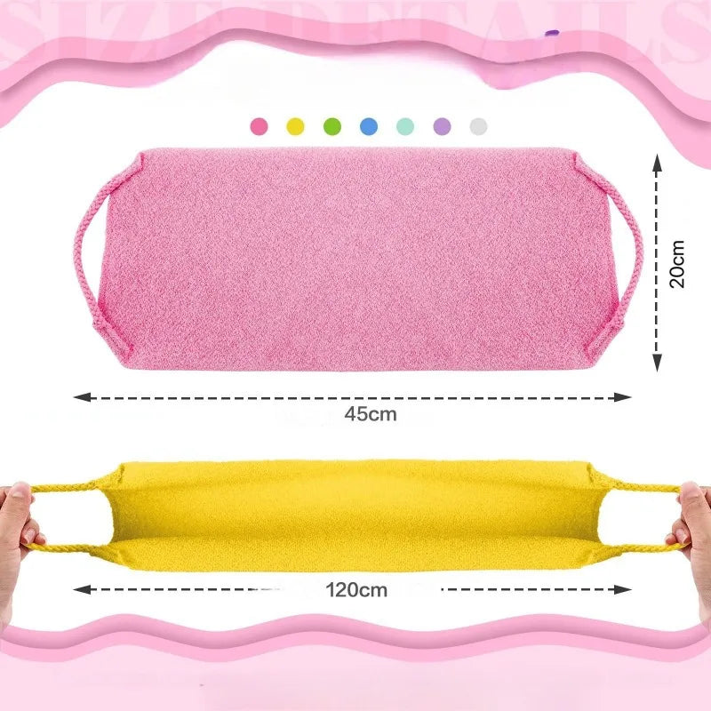 Korean Exfoliating Back Scrubber Towel | Long Stretch Handle Exfoliating Back Scrubber QXL