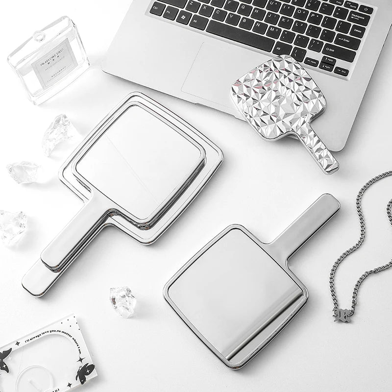Square Handheld Makeup Mirror – HD Glass Portable Travel Mirror Handheld Makeup Mirror QXL