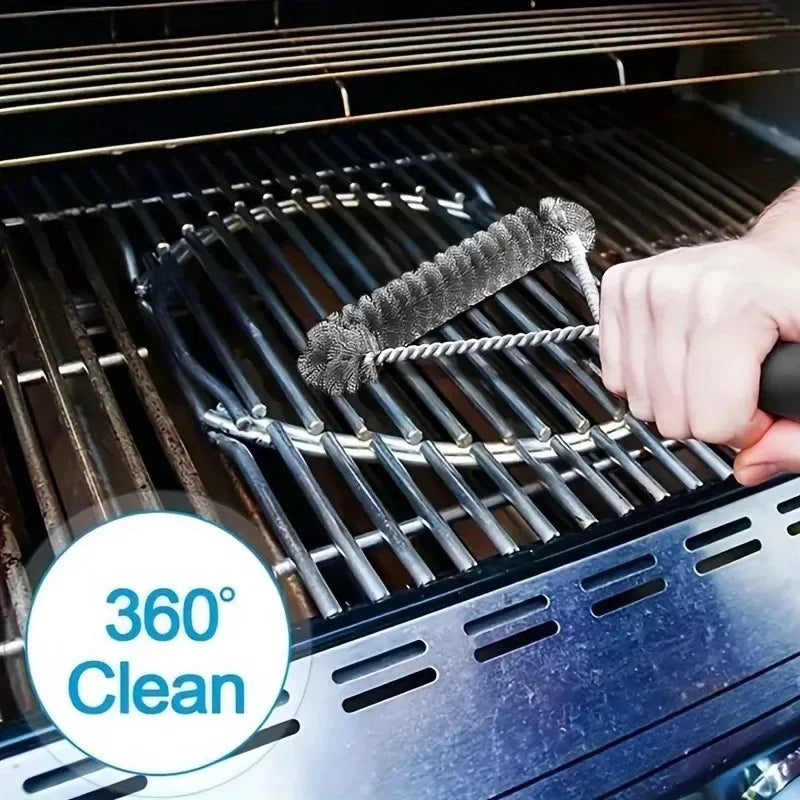 BBQ Grill Mesh Cleaning Wire Brush | Non-Stick Scrubber 1-3 Pack BBQ Grill Cleaning Brush QXL