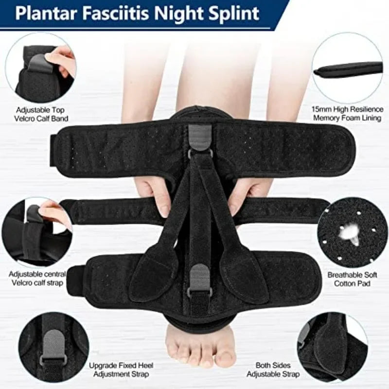 Night Splint Foot Brace | 3 Adjustable Straps & Achilles Support Night Splint Brace QXL