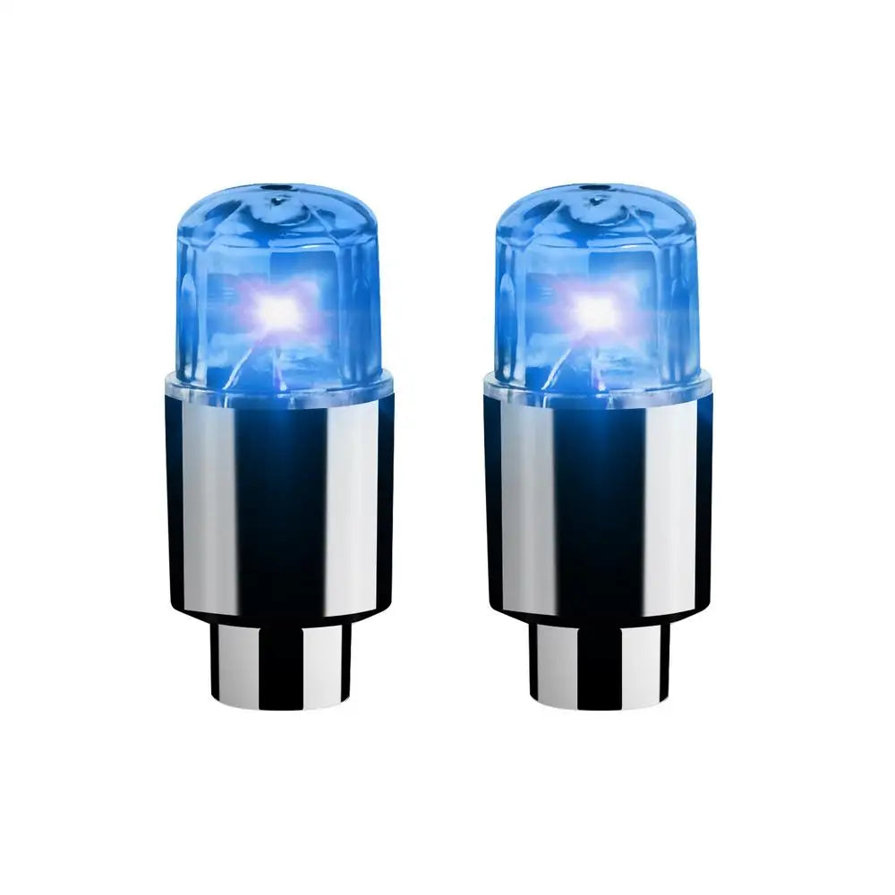 2-Pack LED Tire Valve Caps | Glowing Wheel Lights for Cars & Bikes LED Valve Cap Lights QXL blue 2pcs