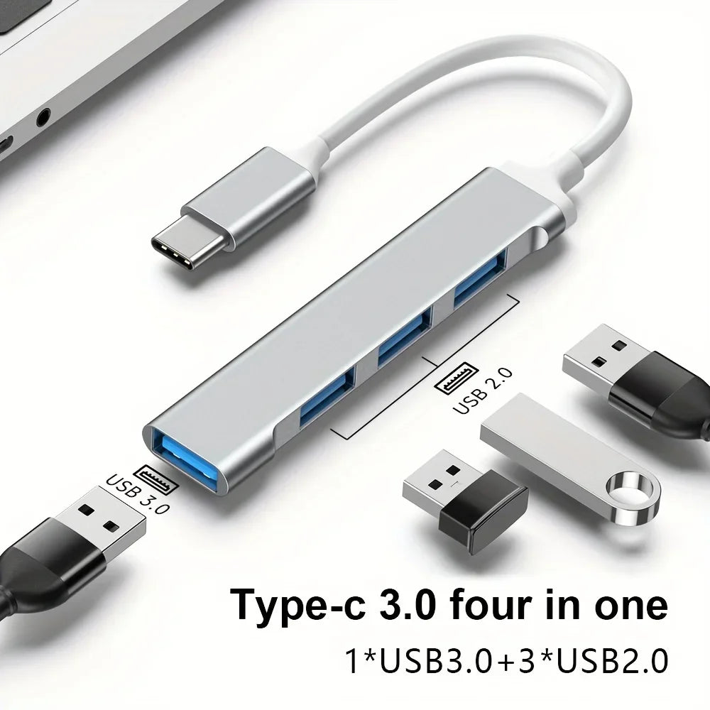 4-in-1 USB-C Hub USB 3.0 OTG Adapter 5Gbps | MacBook & PC USB-C Hub Adapter QXL