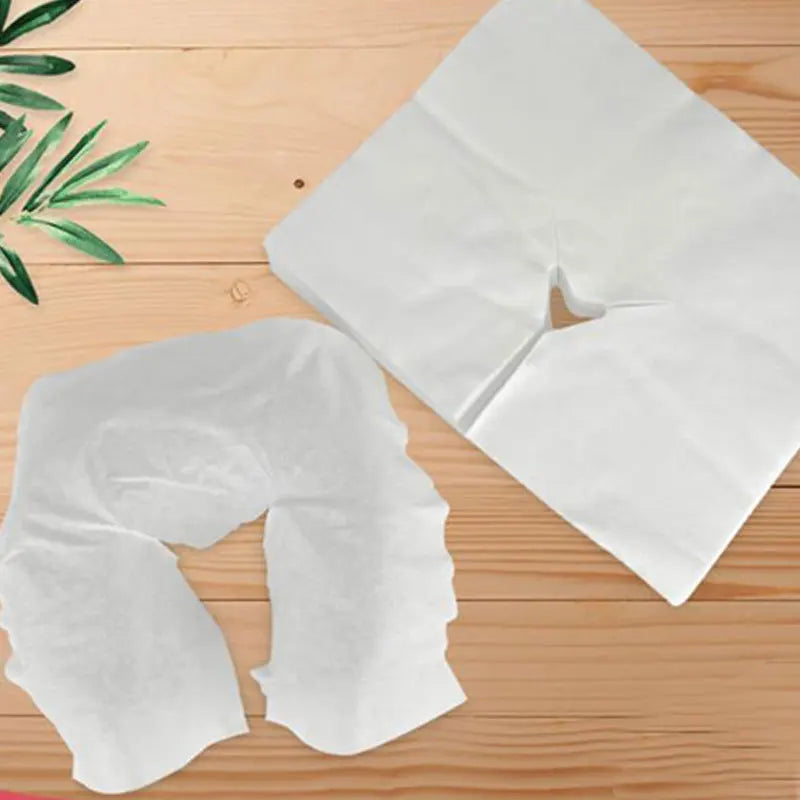 100-Pack Disposable Massage Table Headrest Face Covers Disposable Spa Covers QXL
