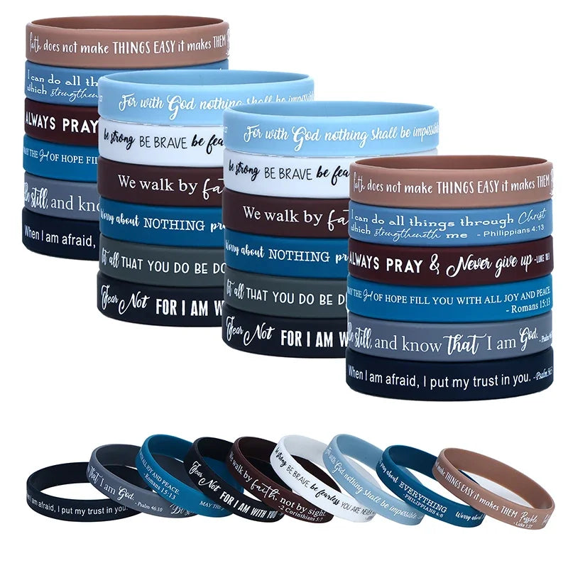 36-Pack Christian Silicone Wristbands | Bible Verse Bracelets Silicone Wristbands QXL