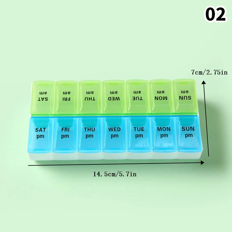 7-Day AM/PM Pill Organizer | Travel Medicine Storage Case Pill Organizer QXL 02