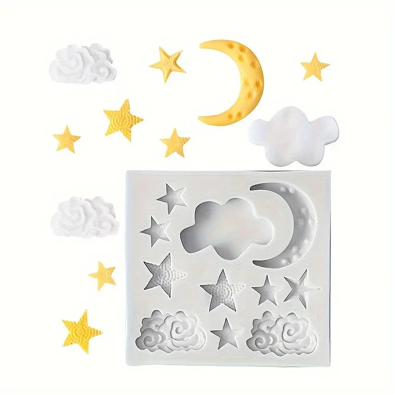 Moon Star Cloud Silicone Baking Mold – Cake & Candy Decoration Silicone Baking Mold QXL
