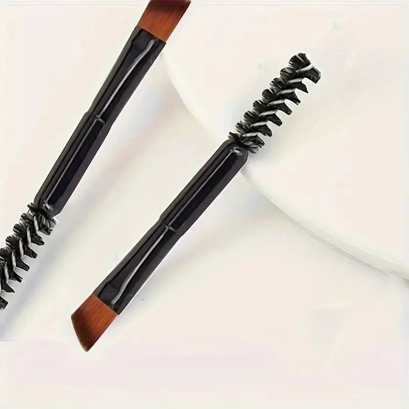 6-Pack Double-Ended Angled Eyebrow & Eyelash Brush Set Eyebrow Brush Set QXL black
