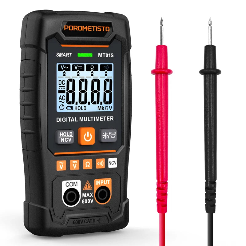 POROMETISTO MT01S Digital Multimeter 4000 Counts Auto-Range Digital Multimeter QXL