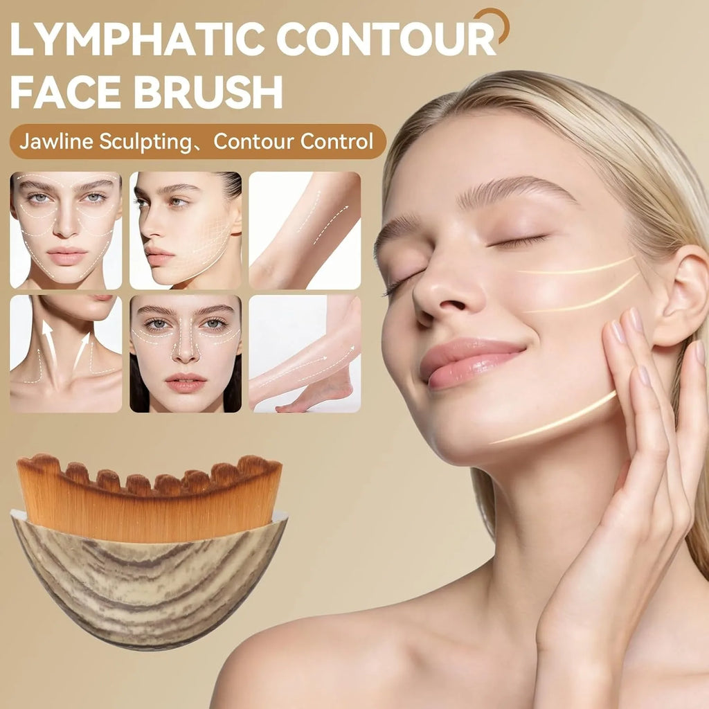 Stainless Steel Gua Sha & Contour Face Brush Set | Face Lift Gua Sha Face Tool QXL
