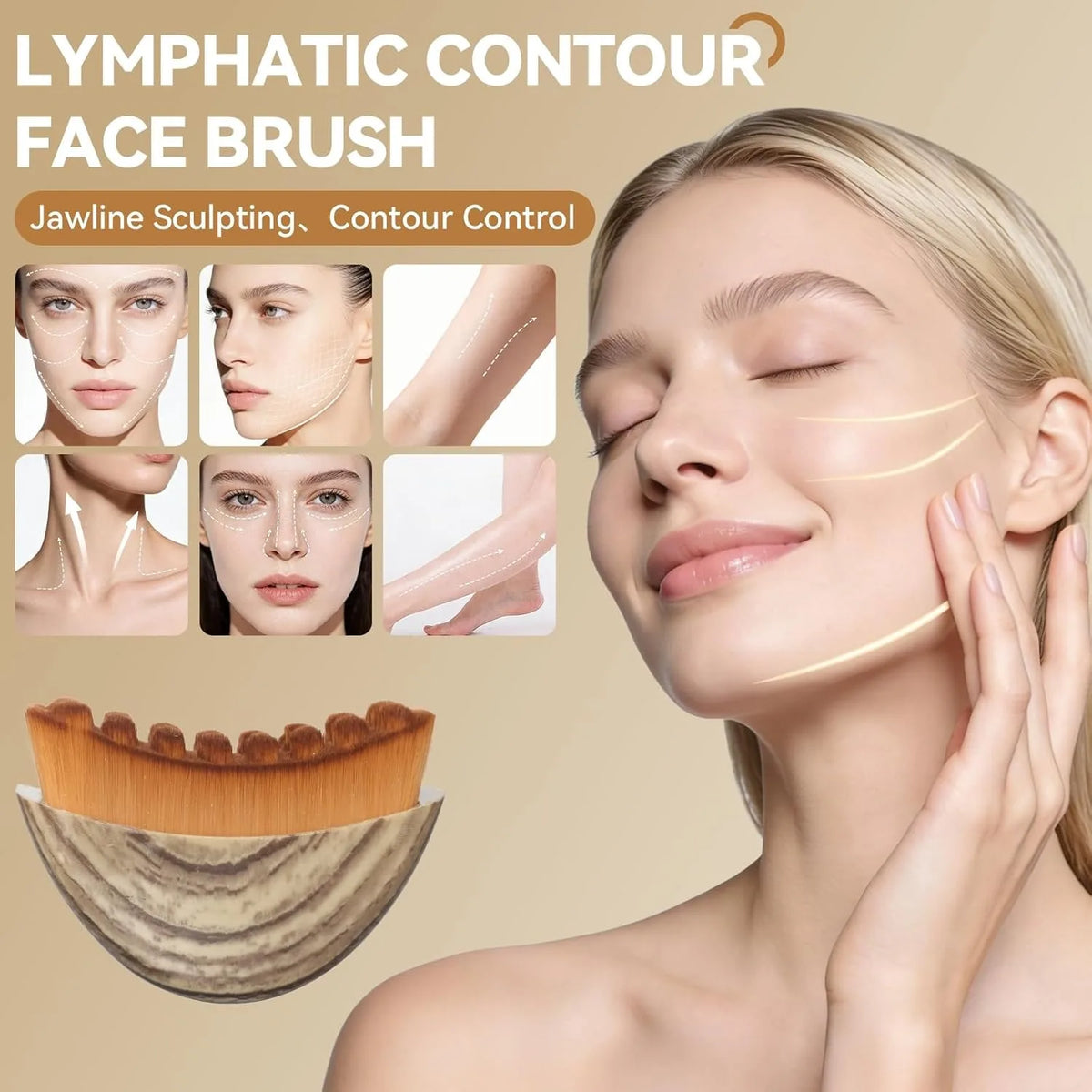 Stainless Steel Gua Sha & Contour Face Brush Set | Face Lift Gua Sha Face Tool QXL