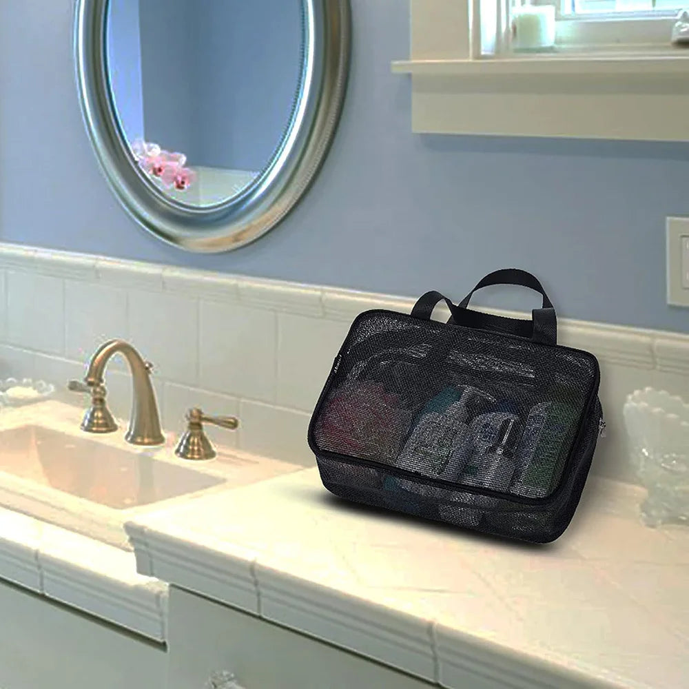 Mesh Shower Caddy Tote Bag | Portable Toiletry Organizer Toiletry Organizer Bag QXL