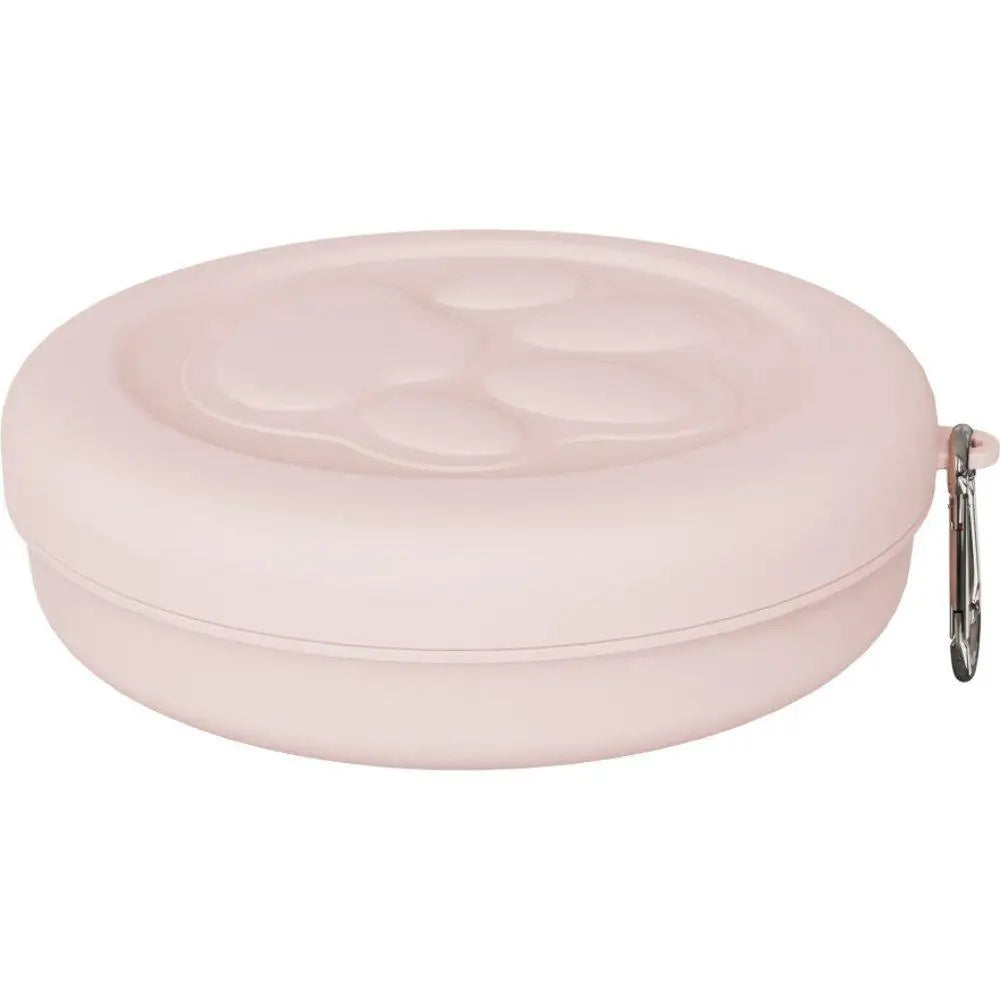 2-in-1 Travel Pet Bowl with Carabiner | Dog Food & Water Dish Travel Pet Bowl QXL light pink