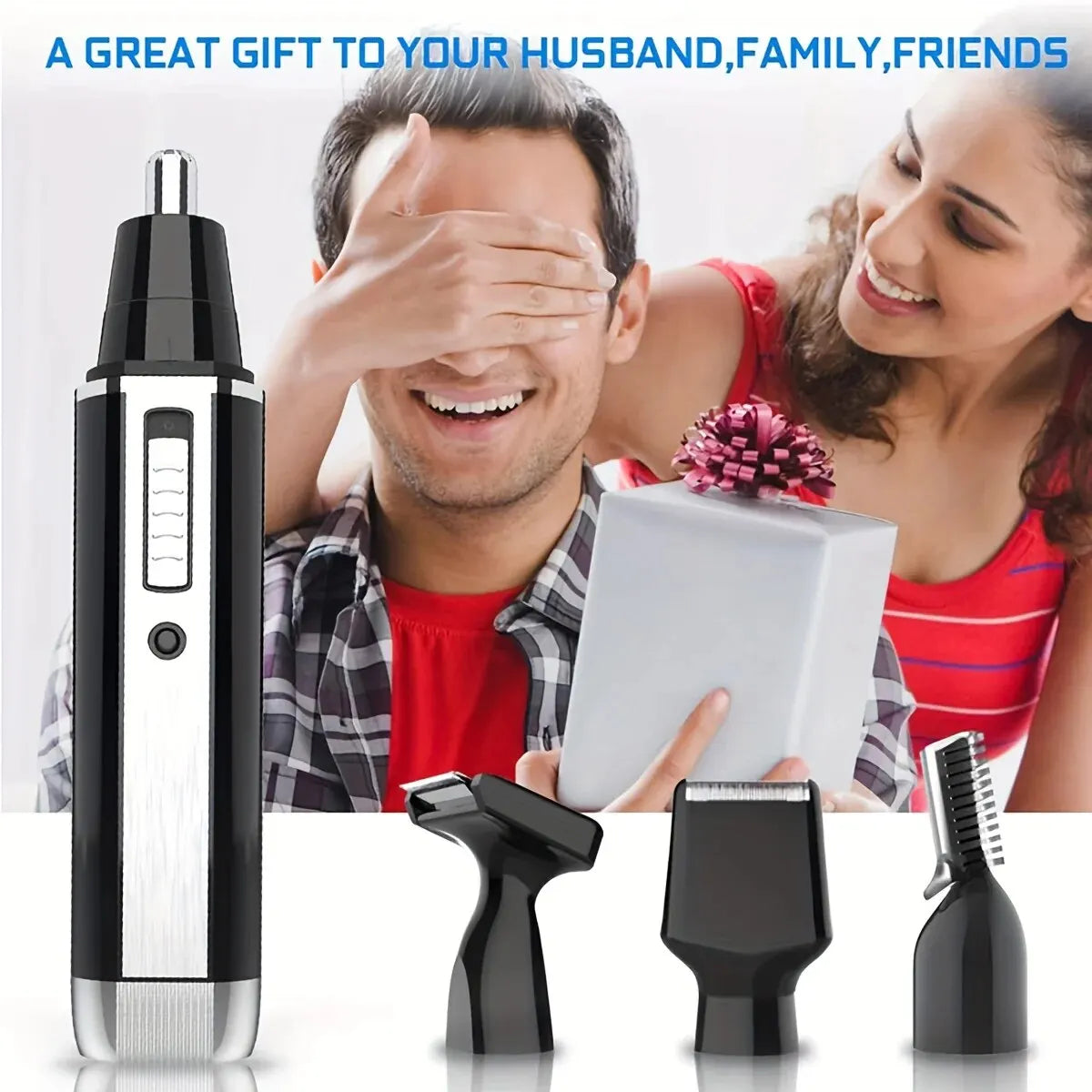 4-in-1 Rechargeable Men's Trimmer | Beard, Nose & Ear Kit Men's Hair Trimmer QXL