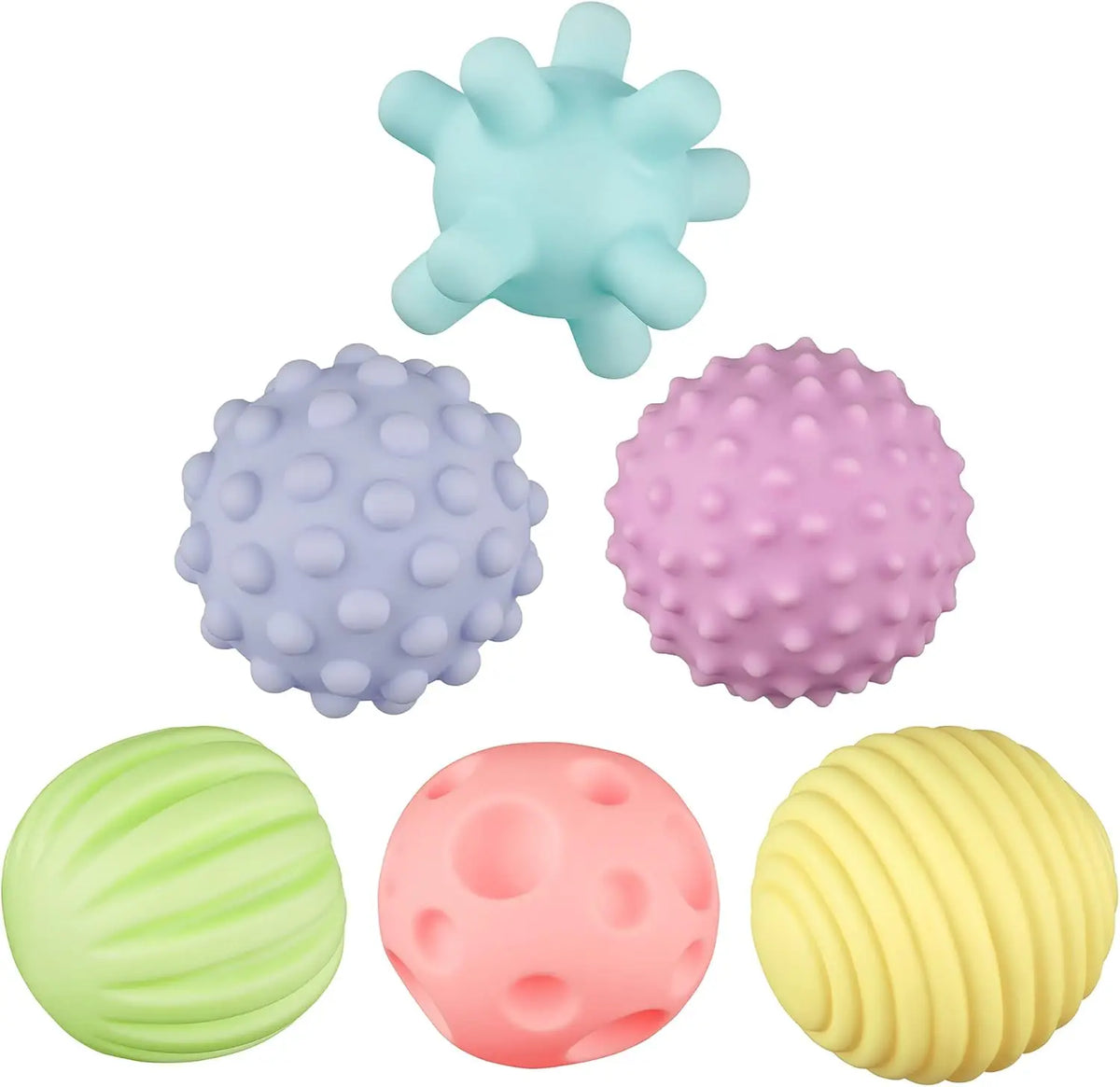 6-Pack Soft Textured Sensory Balls for Babies & Toddlers Baby Sensory Toy Set QXL