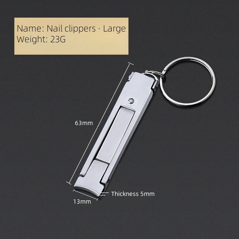 6-Pack Stainless Steel Folding Nail Clippers with File Blade Nail Clipper Set QXL 63mm 1PCS