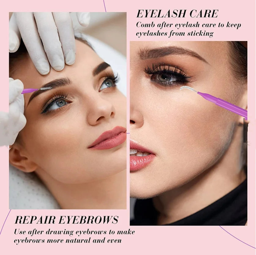 10-Pack Disposable Eyebrow & Eyelash Micro Spiral Brushes Disposable Micro Brush QXL