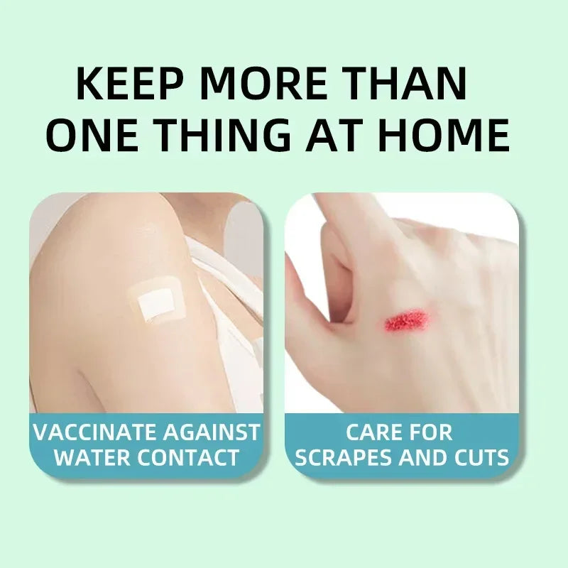 50-Pack Waterproof Transparent PU Square Bandage Stickers 38x38mm Adhesive Bandage Stickers QXL