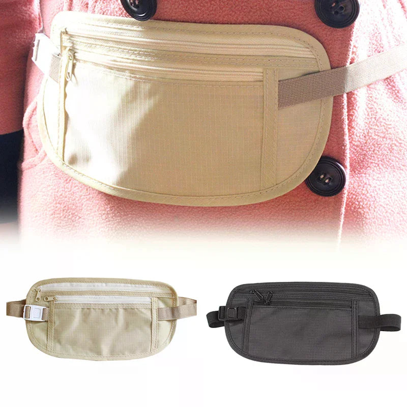 Invisible Travel Money Belt | RFID Passport Waist Pouch Travel Money Belt QXL
