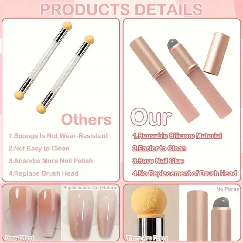 2-Pack Silicone Lip & Concealer Brush | Dust-Proof Cap Silicone Lip Brush QXL