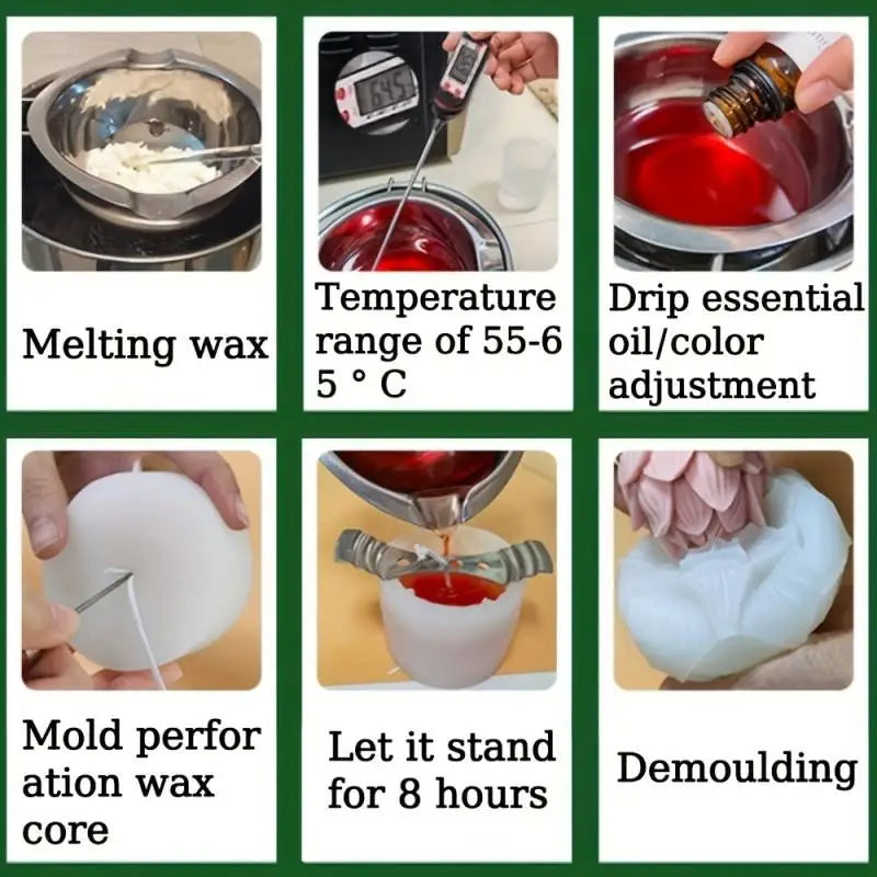 Lotus Flower Silicone Mold for Candles, Soap & Resin Craft Silicone Craft Mold QXL